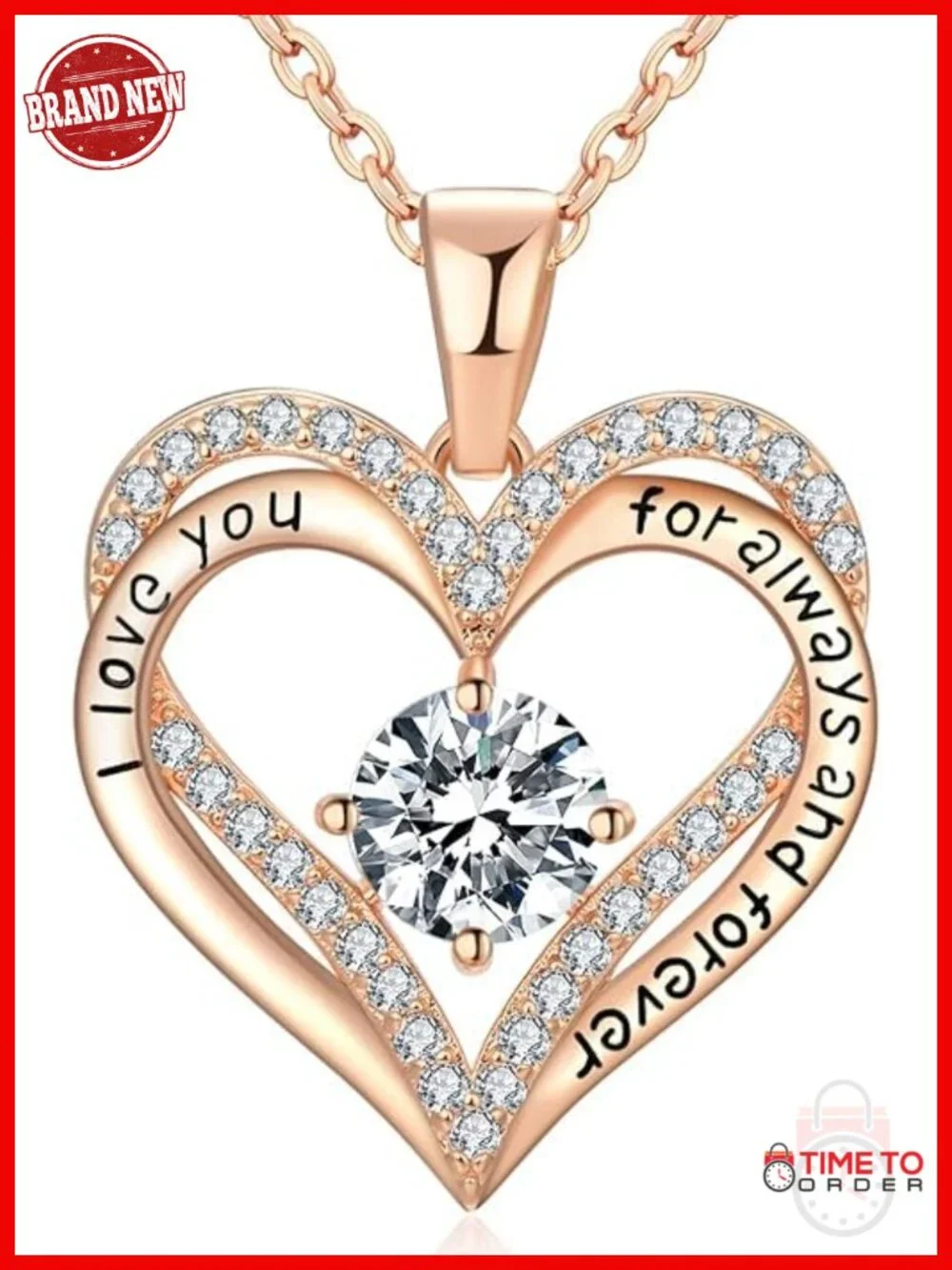 S925 Sterling Silver Birthstone Heart Pendant Necklace